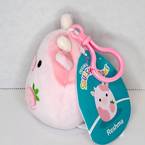 RESHMA 🍓🐮 Strawberry Heart Cow Clip "Best Squad" Original Squishmallow ☆ NWT - Picture 5 of 8